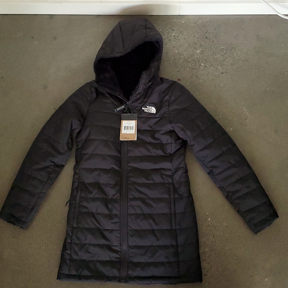 New North Face Mossbud Faux Fur Fleece Lined Insulated Reversible Hooded Parka